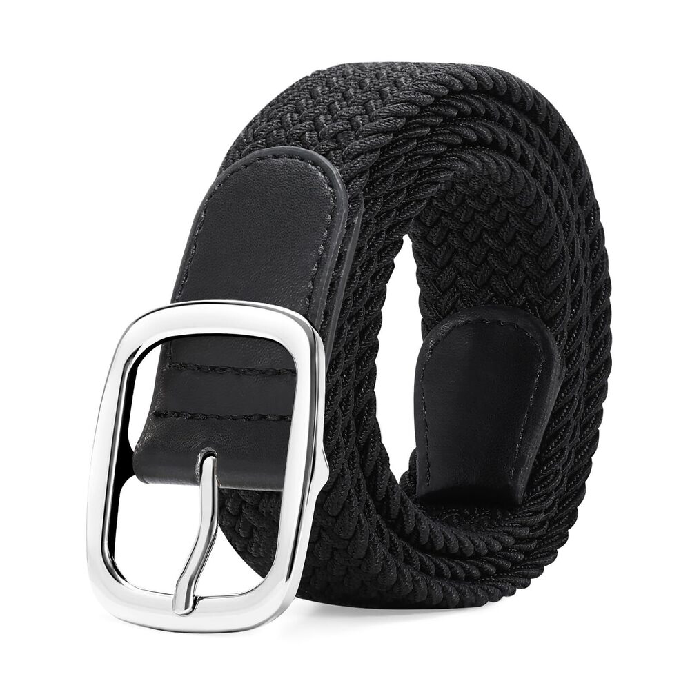 8383 Women Men Braided Stretch Elastic Belt For Pants Jeans Woven Casual